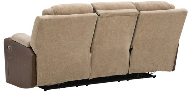 Signature Design by Ashley® Mixed Motion Brownstone Power Reclining Sofa with Adjustable Headrest-3