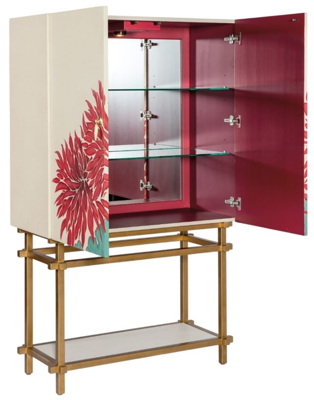 Hooker® Furniture Melange Patrisha Gold/Neutral Bar Cabinet-2