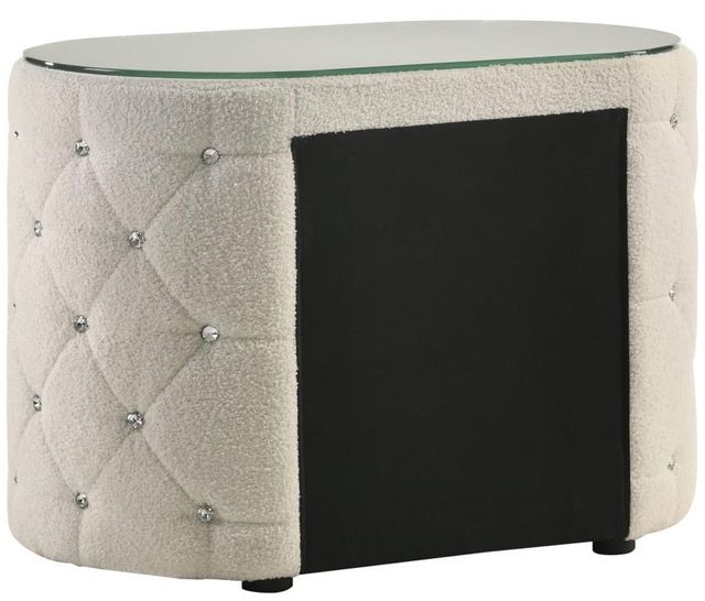 Coaster® Sonya Ivory Upholstered Nightstand-4