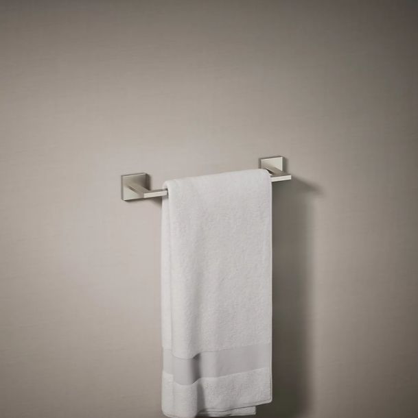 KOHLER® Square Vibrant Brushed Nickel 12" Towel Bar-2
