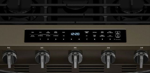Whirlpool® 30" Black Stainless Steel Slide In Gas Range with Air Cooking Technology, Steam/Self Clean and High Speed Preheat-1