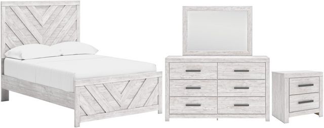 Cayboni 6 Piece Twin Panel Bedroom - Whitewash Cayboni 6 Piece Twin Panel Bedroom - Whitewash