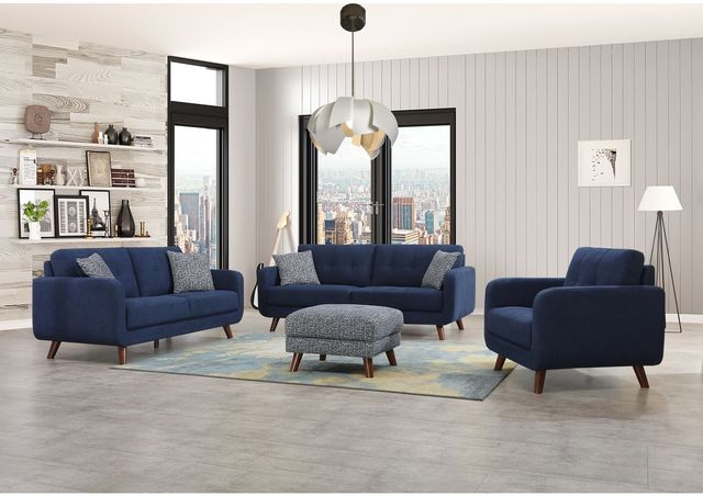 Mazin Furniture Noma Lapis Blue Upholstered Accent Chair-2