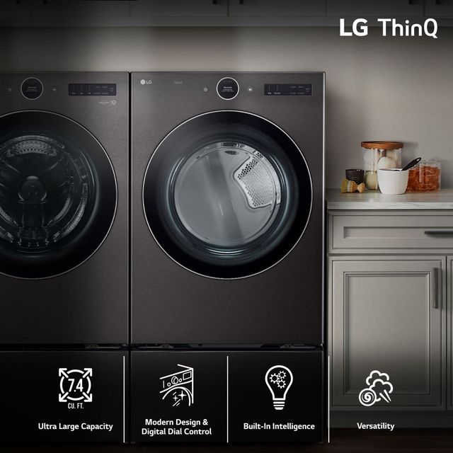 LG 7.4 Cu. Ft. Black Steel Front Load Electric Dryer-8