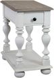 Riverside Furniture Jameson Antique Oak Chairside Table with Pale Taupe Base-0