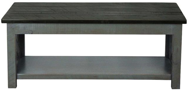 American Heartland Manufacturing Rustic Two Tone Bench with Open Shelf-1