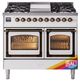 Ilve® Nostalgie II Noblesse 40'' Custom RAL Color Pro Style Dual Fuel Range with Burnished Trim-0