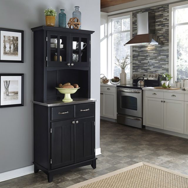 homestyles® Buffet Of Buffets Black/Stainless Steel Server with Hutch-1