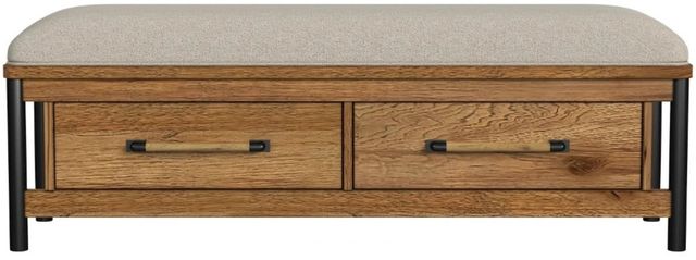 Intercon Norcross Beige/Hickory Storage Bench-2
