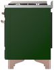 Ilve® Majestic III 48" Emerald Green Pro Style Dual Fuel Liquid Propane Range with Solid Door and Copper Trim-3