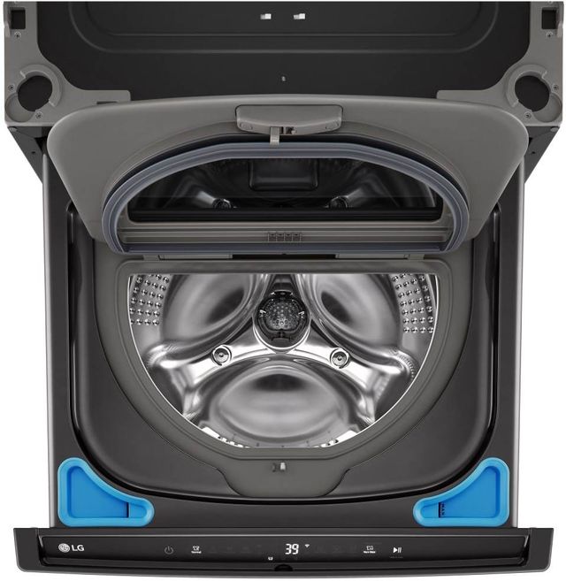 LG SideKick™ 1.0 Cu. Ft. Black Steel Impeller Pedestal Washer-3