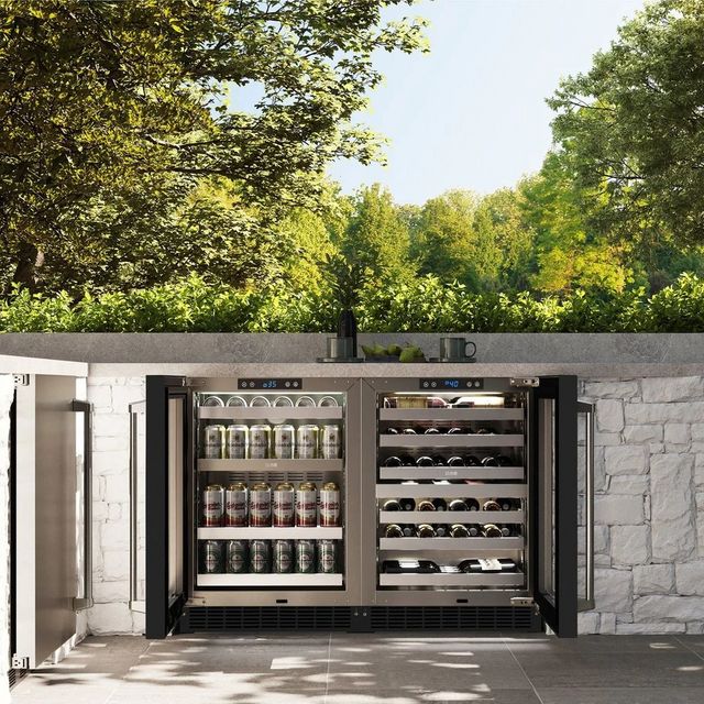 ZLINE Touchstone 5.2 Cu. Ft. Stainless Steel Beverage Center with Black Matte Glass Door-3
