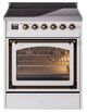 Ilve® Nostalgie II Noblesse 30'' White Pro Style Induction Range with Burnished Trim-0