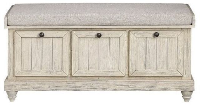 Mazin Furniture Woodwell Antique White Bench-0