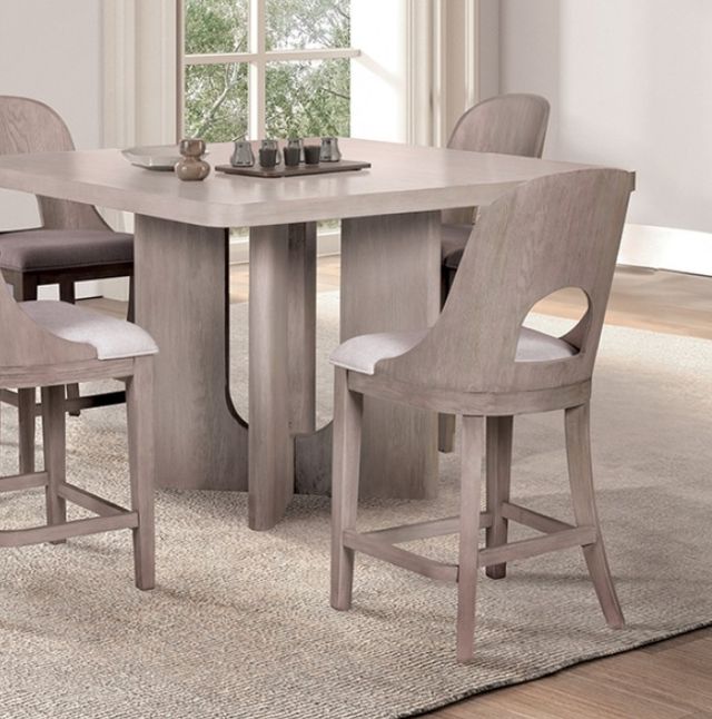 Furniture of America® Sterling West 7-Piece White Oak Counter Table Set-1