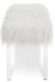 New Classic® Home Furnishings Marilyn White Faux Fur Bench-2