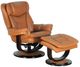 BarcaLounger® Roscoe Roman Orange Swivel Reclining Pedestal Chair and Ottoman Set-0