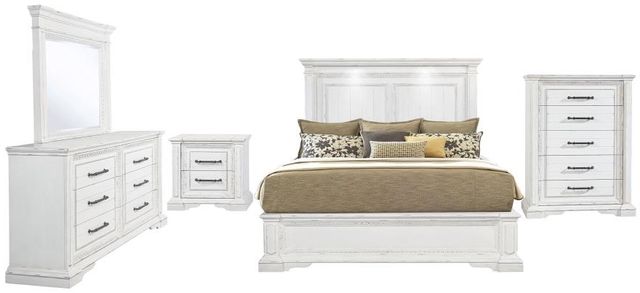 Coaster® McKinney 5-Piece Vintage White Eastern King Bedroom Set-0