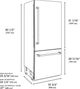 ZLINE 36" 19.8 Cu. Ft. White Matte Built-In Bottom Freezer Refrigerator with Water Dispenser, Ice Maker, and Graphite Gray Interior-2