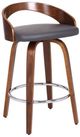 Armen Living Sonia Gray/Walnut Bar Stool-0