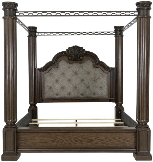 Signature Design by Ashley® Maylee Dark Brown Queen Canopy Bed-1