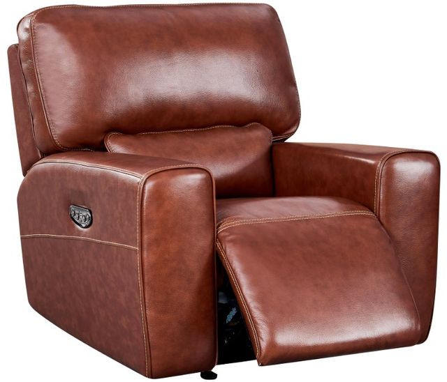 Leather Italia™ Georgetowne Broadway Brown Power Glider Recliner-0