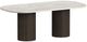 Elements International Sylvie White Faux Marble Top Dining Table with Dark Brown Base-0