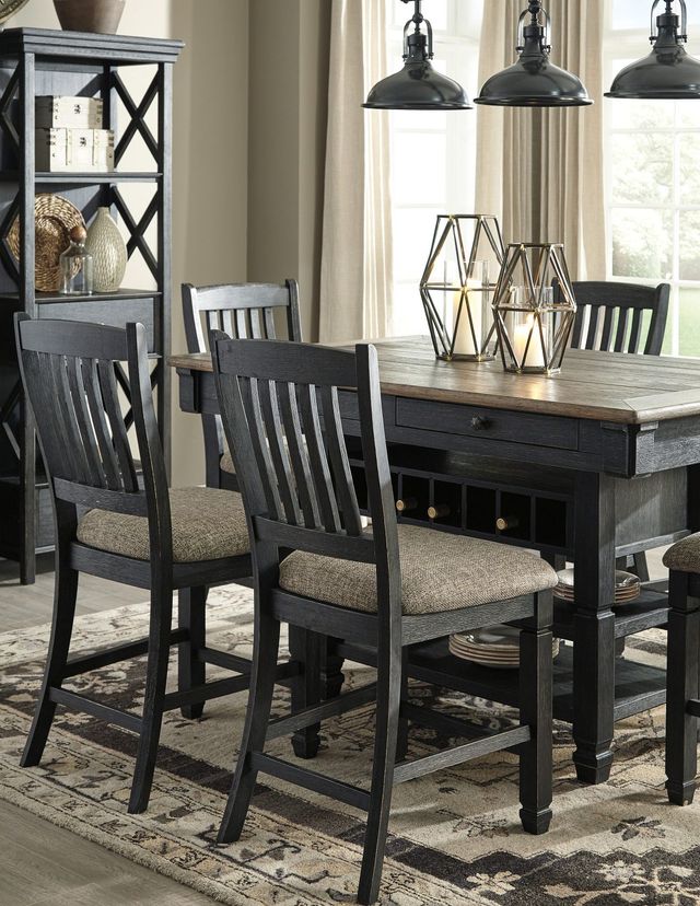 Signature Design by Ashley® Tyler Creek Weathered Gray Counter Height Dining Table with Black Storage Base-4