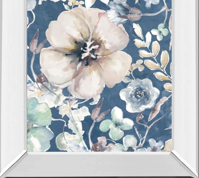 Classy Art Indigo Beautiful II by PatriciaPinto Mirror Framed Wall Art-1