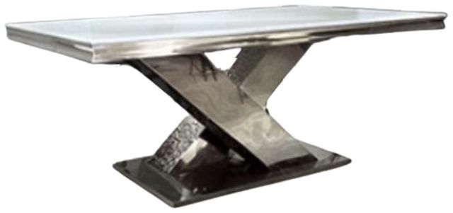 Furniture of America® Palazzo Chrome Dining Table-0