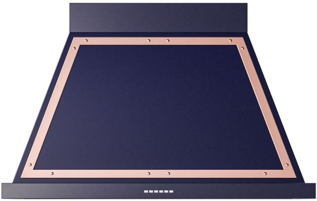 Ilve® Nostalgie II Noblesse 40" Midnight Blue Wall Mounted Range Hood with Copper Trim-0