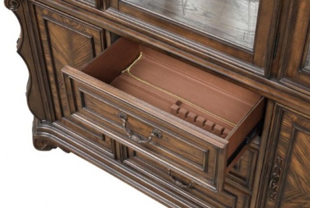 Furniture of America® Leovanni 2-Piece Dark Brown Hutch and Buffet Set-4