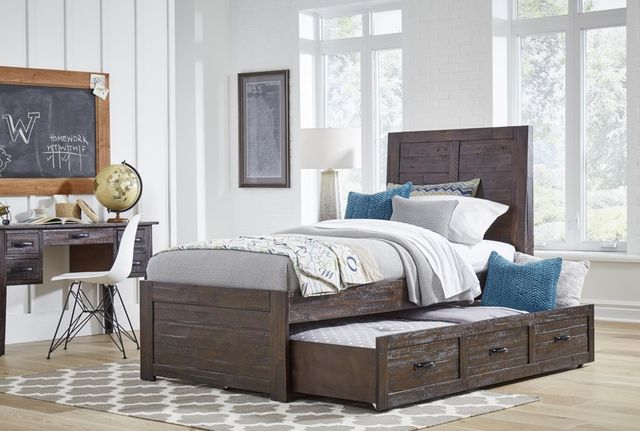 Jofran Inc. Jackson Lodge Brown Youth Twin Panel Trundle Bed-1