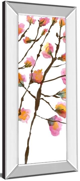 Classy Art Inky Blossoms II by Deborah Velasquez Mirrored Frame Wall Art-1