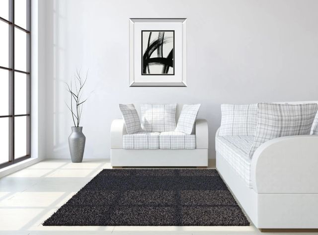 Classy Art Black/White Spontaneous II By Farida Zaman Mirror Framed Wall Art-2