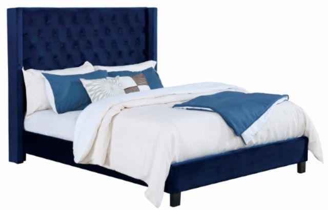 Furniture of America® Ryleigh Navy Queen Panel Bed-0