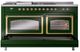 Ilve® Nostalgie II Noblesse 60'' Emerald Green Pro Style Dual Fuel Range with Brass Trim-3