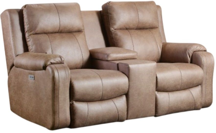 Southern Motion™ Customizable Contour Power Double Reclining Loveseat with Console and Hidden Cupholders