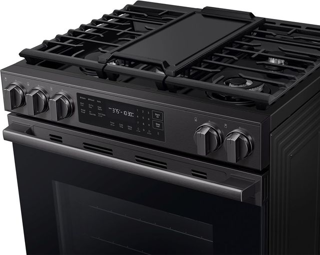 Samsung Bespoke 30" Matte Black Steel Smart Slide-In Gas Range with True Convection-3