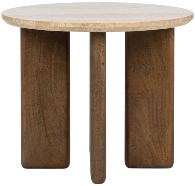 Classic Home Idella Tan Travertine End Table-2