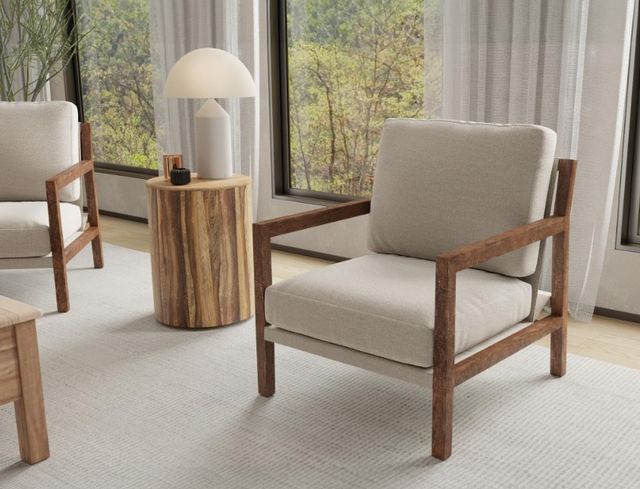 International Furniture Direct Milan Brown/Ivory Chair-1