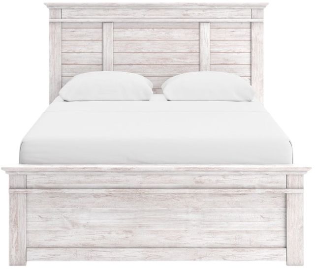 Signature Design by Ashley® Fenderport Whitewash Queen 4-Drawer Panel Bed-2