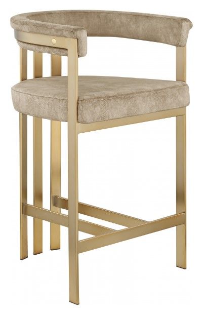 Meridian Furniture Marcello Beige/Brushed Brass Counter Stool-0
