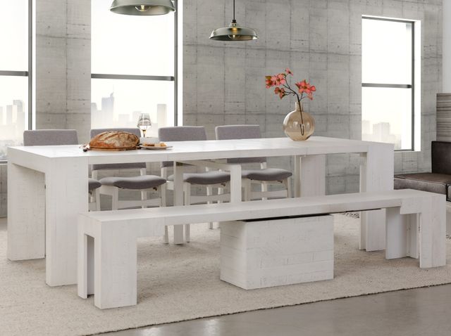 Transformer Table Transformer Canadian Birch White Extendable Dining Bench-3