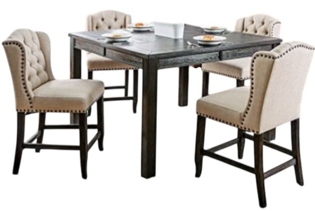Furniture of America® Sania 7-Piece Antique Black/Gray Counter Table Set-1