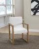 Modus Furniture One Bisque/White Pearl Upholstered Dining Arm Chair-1