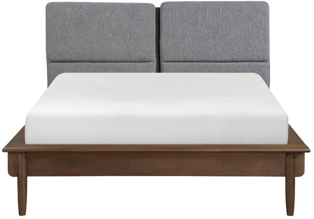 Homelegance® Astrid Gray/Walnut King Upholstered Panel Bed-2