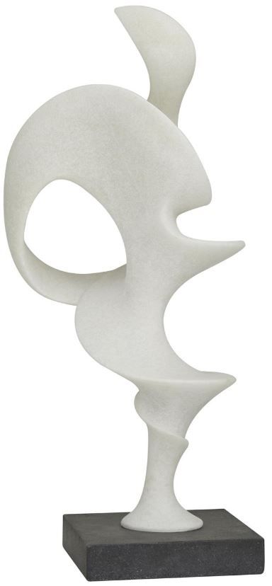 Deco Marche U Select White Polystone Decorative Sculpture with Black Base-1