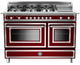Bertazzoni Heritage Series 48" Free Standing Gas Ranges-Burgundy-0