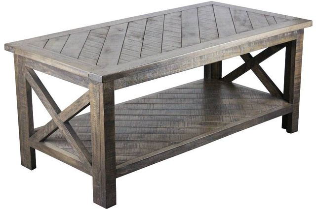 American Heartland Manufacturing Rustic Crossboard Coffee Table-0